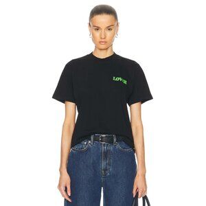 Bianca Chandon Lover Side Logo Shirt in Black S NWOT $54